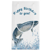 魚の水跳び誕生日 スモールペーパーバッグ (正面)