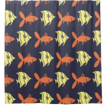 魚の泳ぐグラフィカルなオレンジ色の任意の色