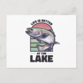 魚の海の動物のジャンプの生活は湖で良い ポストカード (正面)