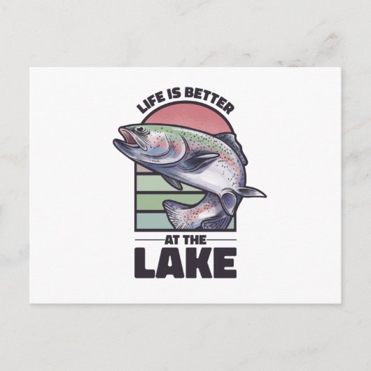 魚の海の動物のジャンプの生活は湖で良い ポストカード (正面)