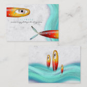 魚の海エレガント波名刺 名刺 (正面/裏面)