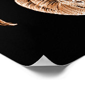 魚の海岸水航海の色ビーチブラック ポスター (角)