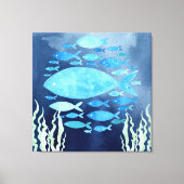 魚の海引きキャンバス印刷 キャンバスプリント (正面)