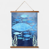 魚の海引きキャンバス印刷 吊り下げ型タペストリー (正面)