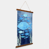 魚の海引きキャンバス印刷 吊り下げ型タペストリー (傾斜あり)