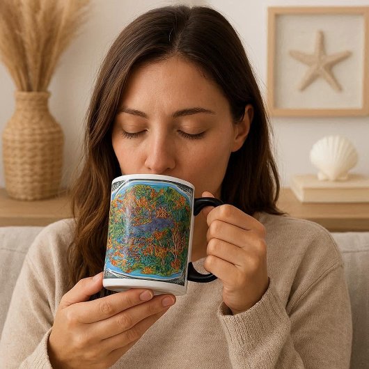 魚の海抽象芸術芸術 モーフィングマグカップ