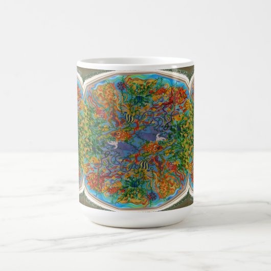 魚の海抽象芸術芸術 モーフィングマグカップ (中央)