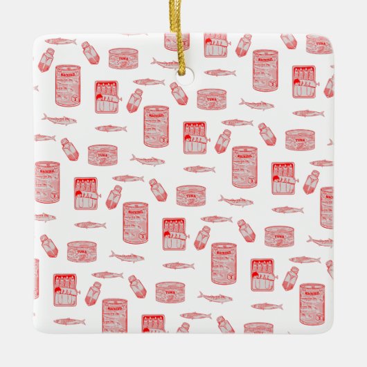 魚の海模様 セラミックオーナメント (正面)