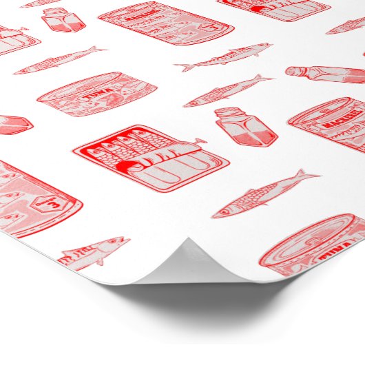 魚の海模様 ポスター (角)