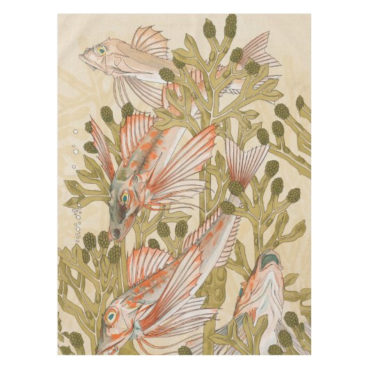 魚の海生水中動物 テーブルクロス (正面)