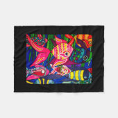 魚の海 フリースブランケット (正面(横))