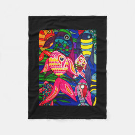 魚の海 フリースブランケット