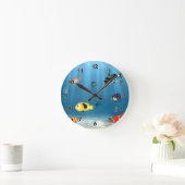 魚の海 ラウンド壁時計 (ホーム)
