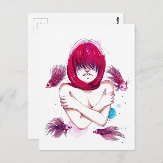 魚の溺れ ポストカード (正面/裏面)