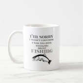 魚の漁師への愛考える魚釣り コーヒーマグカップ (左)
