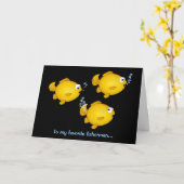 魚の漁師ハッピーバースデーカード カード (黄色い花)