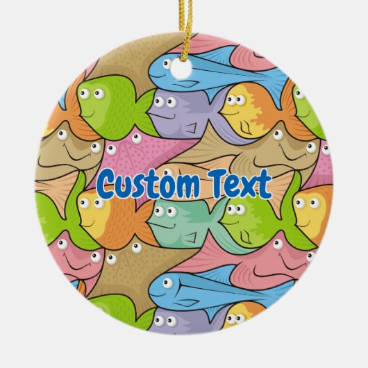 魚の漫画のセラミックオーナメント セラミックオーナメント (正面)