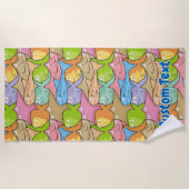 魚の漫画のビーチタオル ビーチタオル (正面)