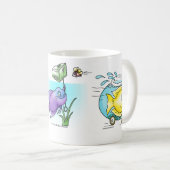 魚の漫画のモンタージュ3 コーヒーマグカップ (正面右)