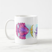 魚の漫画のモンタージュ3 コーヒーマグカップ (左)