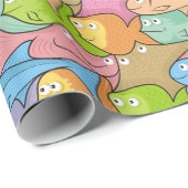 魚の漫画の包み紙 ラッピングペーパー (ロールコーナー)