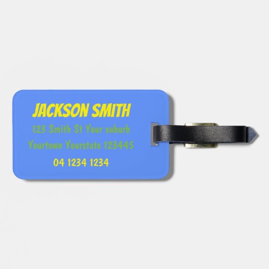 魚の漫画の荷物タグ付きかわいいスキューバダイバー ラゲッジタグ (裏面横)