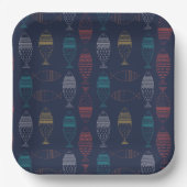 魚の漫画パターン ペーパープレート (正面)