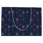 魚の漫画パターン ラージペーパーバッグ (裏面)