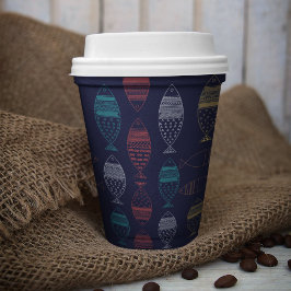 魚の漫画柄 紙コップ