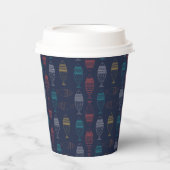 魚の漫画模様 紙コップ (正面)