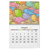 魚の漫画 カレンダー (1月 2026)