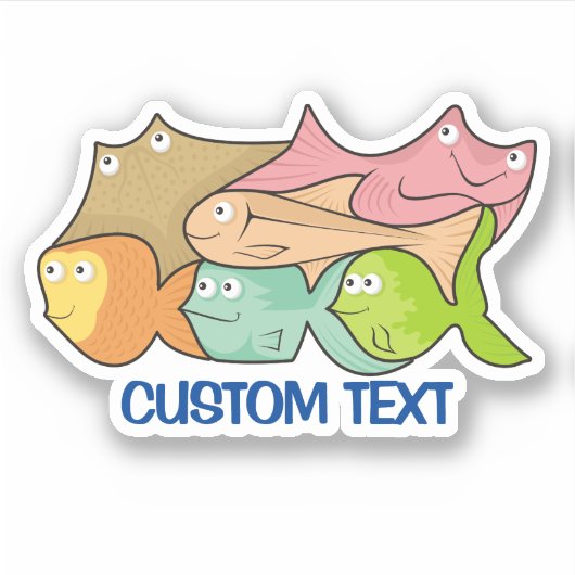 魚の漫画 シール (正面)