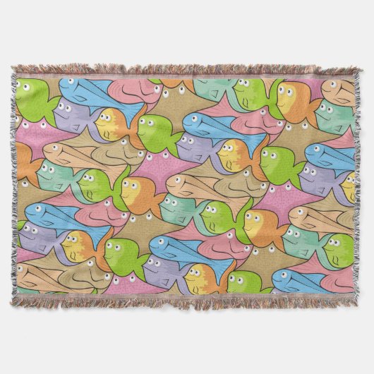 魚の漫画 スローブランケット (正面)