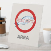 魚の無料地域の食カスタマイズ品アレルギー警告 台座サイン (インサイチュ)