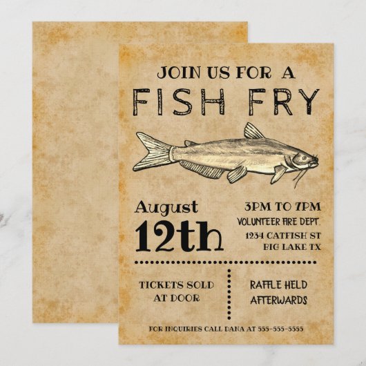 魚の焼き会招待状 招待状 (正面/裏面)