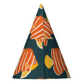 魚の熱狂：ヴィンテージシームレスデザイン パーティーハット (裏面)