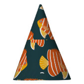 魚の熱狂：ヴィンテージシームレスデザイン パーティーハット (右)