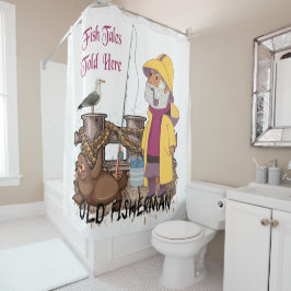 魚の物語は-古い漁師をここで告げました シャワーカーテン