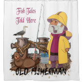 魚の物語は-古い漁師をここで告げました シャワーカーテン (正面)