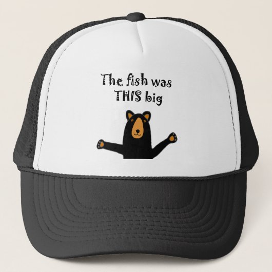 魚の物語を告げているおもしろいなツキノワグマ キャップ (正面)