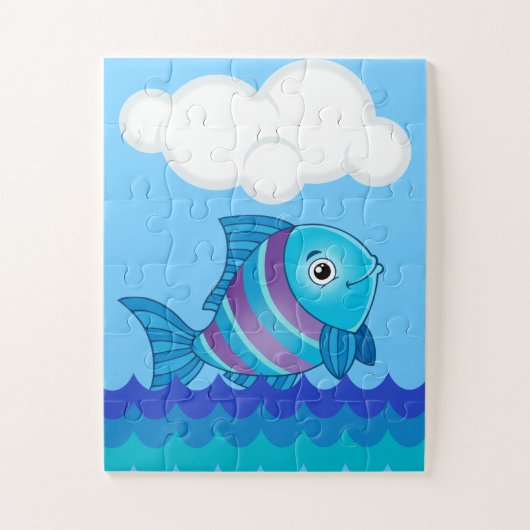 魚の特大パズルの部分のためのアルファベットF ジグソーパズル (縦)