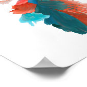 魚の生活の良さ，青/緑/赤/オレンジ ポスター (角)