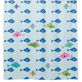 魚の生魚 シャワーカーテン