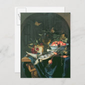 魚の皿を持った静物生活 ポストカード (正面/裏面)