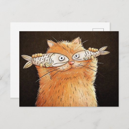 魚の目をした猫 ポストカード (正面/裏面)