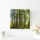 魚の目を通る森 スクエア壁時計 (ホーム)