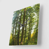 魚の目を通る森 スクエア壁時計 (傾斜)