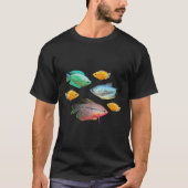 魚の真珠グルミ水族館魚タンク Tシャツ (正面)