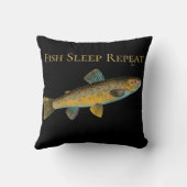 魚の睡眠リピート漁師の男の洞窟の装飾 クッション (裏面)