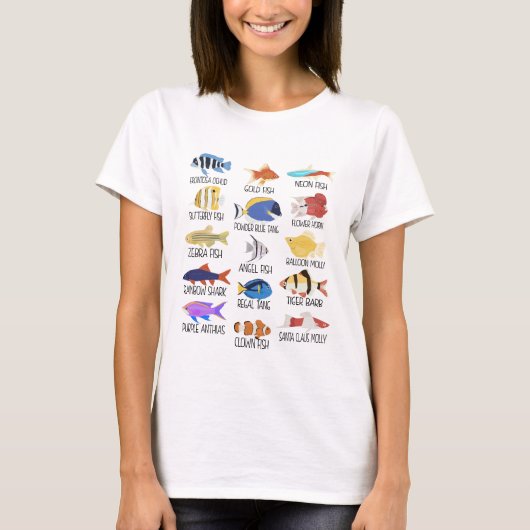 魚の種類の淡水魚漁師 Tシャツ (正面)